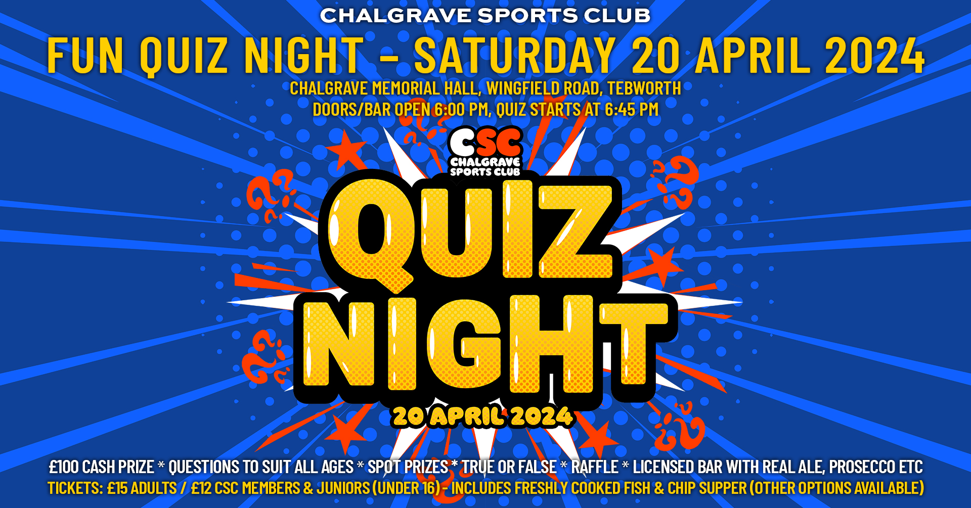 Quiz Night 20 April 2024