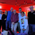 Lesley (Smiffy), Sharon (Shaaraan), Nev (Nevster), Phil (Phylis), Jonny, Camilla (Cammy), and John (Johno).