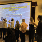 The penultimate round of True or False, with only 3 of the 8 remaining participants correctly guessing it was True.