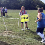 Vikki crosses the finish line